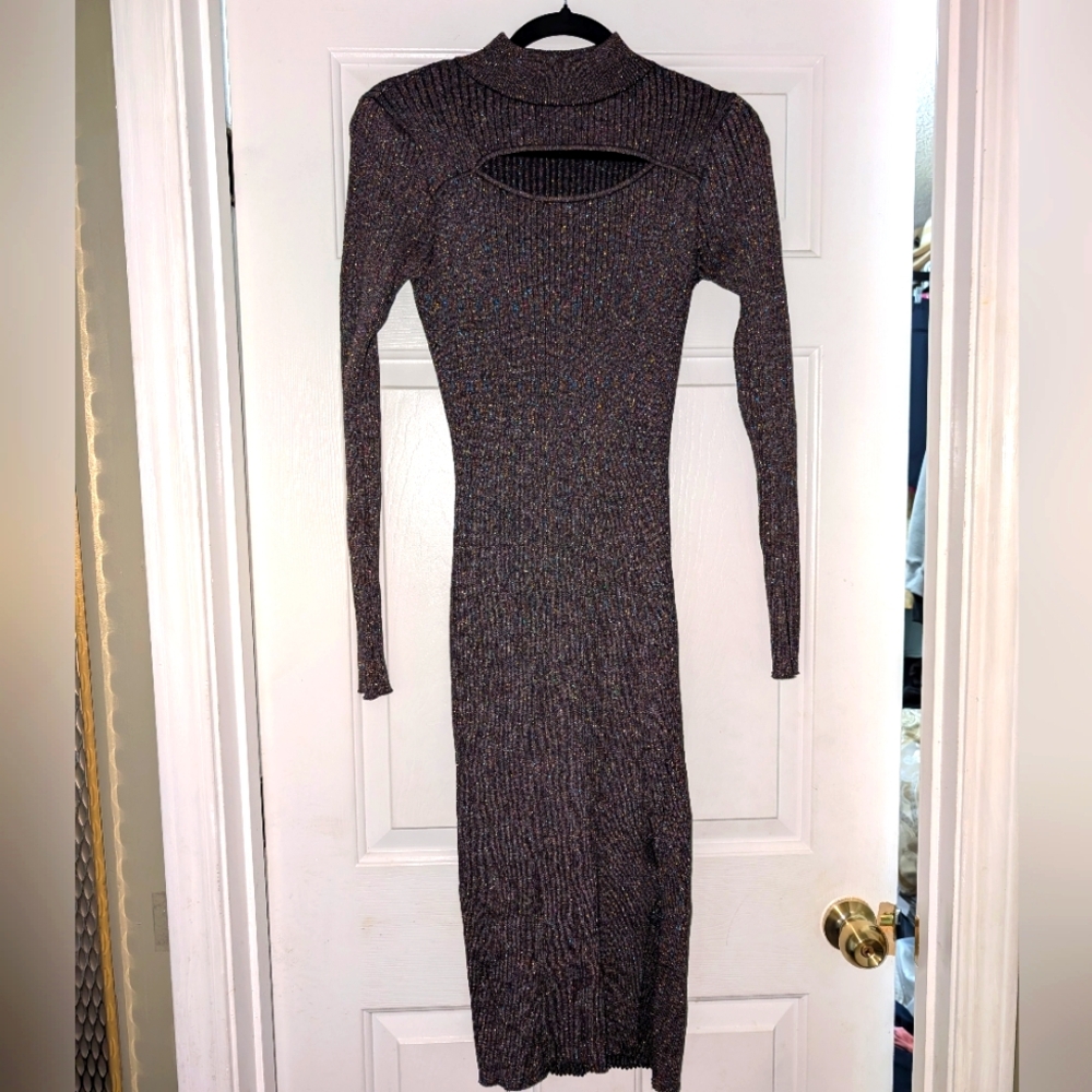 Metallic Sweater Dress